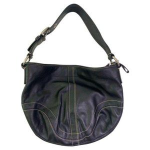 Coach Large Black Leather Hobo Bag
